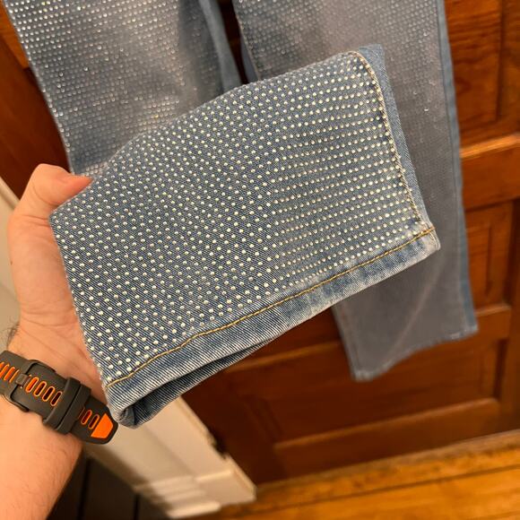 PTCL Rue Bling Out High Rise Stretch Straight Leg Denim sz 25 Studded Jeans - Picture 8 of 16